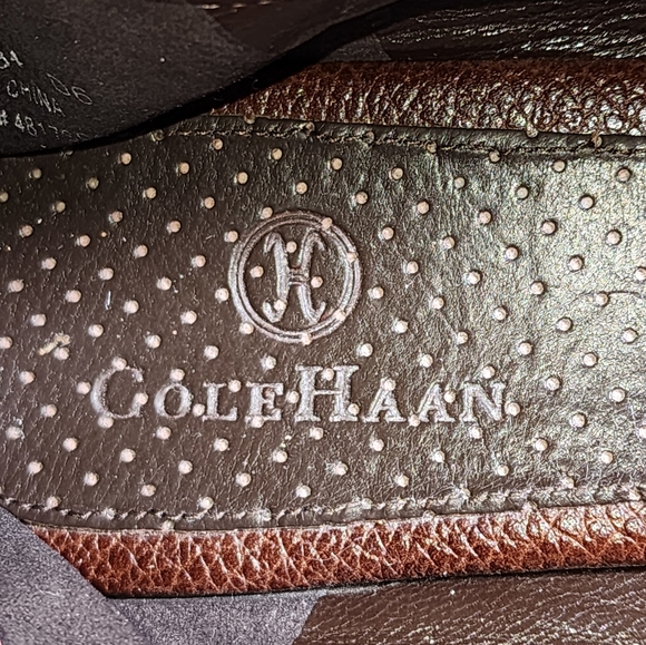 Cole Haan Nike Air Brown Suede Leather Faux Strap & Buckle Flats Size 9AA NARROW - Picture 9 of 10